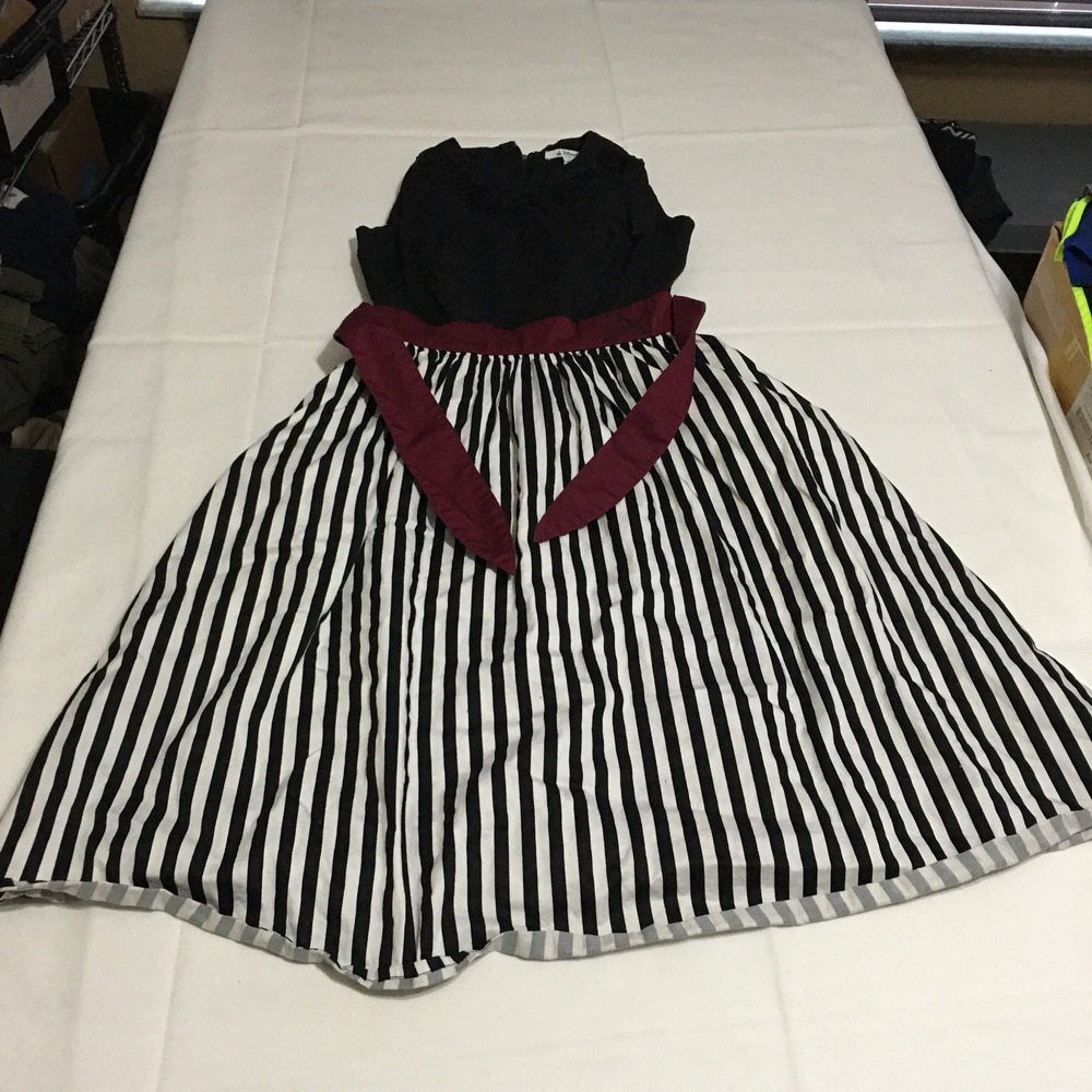 Disney Parks Pirates of the Caribbean Dress XS Black Striped Fit & Flare